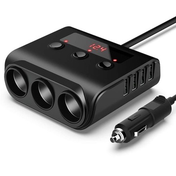 ROZDZIELACZ GNIAZDA ZAPALNICZKI 100W 3A 12V / 24V 4x USB