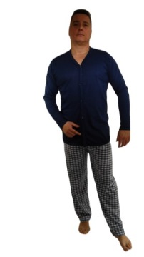 Мужская пижама / с длинным рукавом / длинные брюки / хлопок / теплый подарок