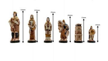 Инкрустация мраморными шахматными фигурами в подарок 58х58.