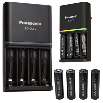 ŁADOWARKA PANASONIC BQ-CC55 + 4 x R6/AA ENELOOP PRO 2500 mAh