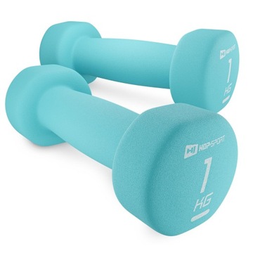 Zestaw hantli neoprenowych do ćwiczeń hantelki fitness 2x1kg żeliwne