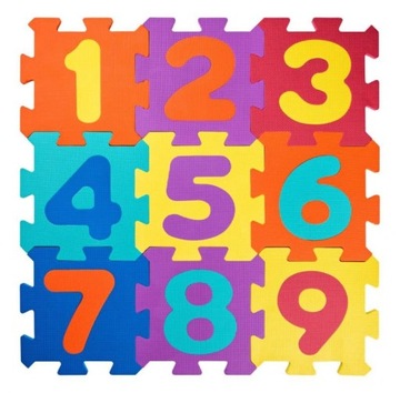 ZABAWKI DLA DZIECI MATA PIANKOWA EVA PUZZLE CYFRY