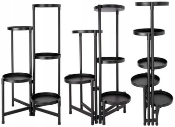 KWIETNIK NA KWIATY ROŚLINY STOJAK METALOWY STOJĄCY LOFT PÓŁKI CZARNY