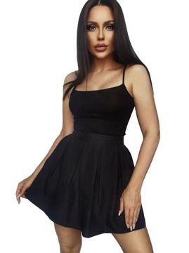 Модная ЧЕРНАЯ ЮБКА-РАСКЛЕШЕННАЯ ЮБКА на МЕСТАХ и МОЛНИИ, размер S