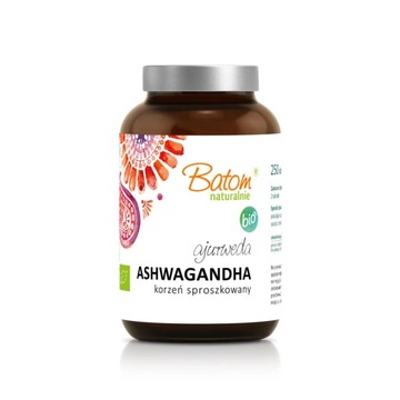 EKOLOGICZNA ASHWAGANDHA TABLETKI 250szt BATOM BIO