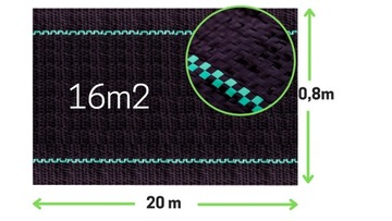 Коврик против сорняков черный агротекстильный UV 100G 0,8х20м ПРЕМИУМ
