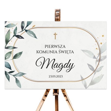 PLAKAT z imieniem PIERWSZA KOMUNIA ŚWIĘTA 60x90cm