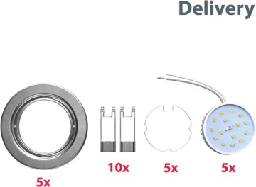 5x 5W LED MALLEY - ГЛУБИНА 3см - АТЛАС