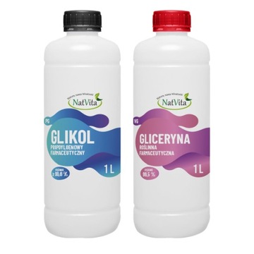 Glikol i Gliceryna Glikol Propylenowy + Gliceryna Roślinna 1L + 1L NatVita