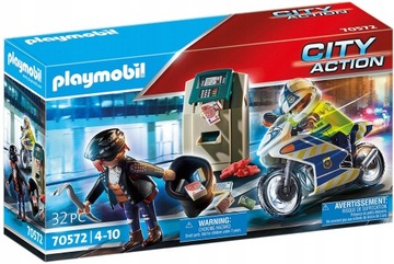 PLAYMOBIL POŚCIG ZA PRZESTĘPCĄ MOTOR MOTOCYKL POLICYJNY - CITY ACTION 70572