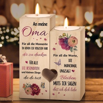 Prezent dla babci, prezent na dzień babci świecznik świece