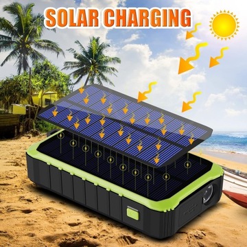 SOLAR POWERBANK CRANK 12000 мАч 3 USB СВЕТОДИОДНЫЙ МАРКЕР SOS КОМПАКТНЫЙ