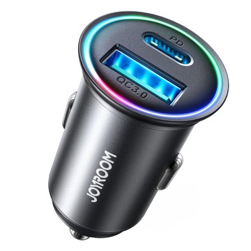 АВТОМОБИЛЬНОЕ ЗАРЯДНОЕ УСТРОЙСТВО МИНИ 60 Вт PPS, ДВА ВХОДА USB-A USB-C PD QC