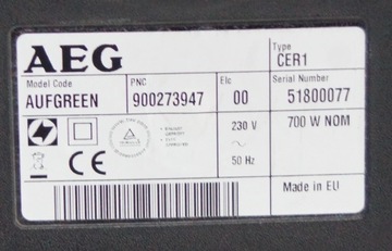 Пылесос без мешка AEG UltraFlex AUFGREEN CER1 / 800 Вт / 75 дБ