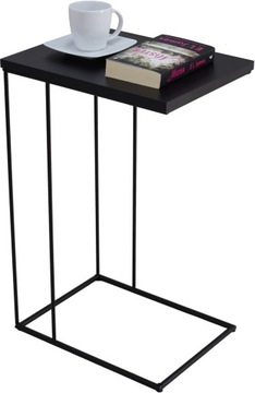 Stolik Pomocniczy Druciany Prostokątny Industrial Salon Czarny+MiniPearl