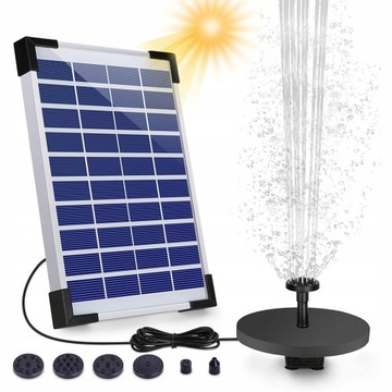 МОЩНЫЙ СОЛНЕЧНЫЙ САДОВЫЙ ФОНТАН НАСОС 400л/ч 5Вт