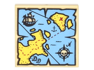 LEGO mapa skarbu piratów nadruk 3068bpb0929 piraci