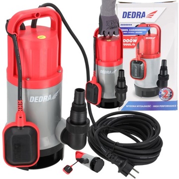POMPA DO WODY DEDRA brudnej czystej Zatapialna Zanurzeniowa 1000W 17000L/h
