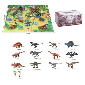 БОЛЬШОЙ НАБОР ФИГУРОК «ДИНОЗАВРЫ» В КОРОБКЕ T-REX DINO JURASSIC MAT XL WOOPIE