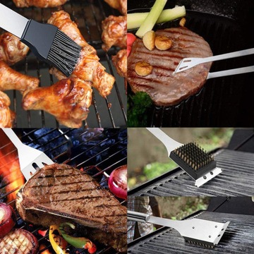 Zestaw do grilla akcesoria przybory do grillowania stal nierdzewna 21W1