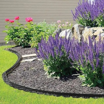 НАБОР САДОВЫХ КРОМОК ГАЗОНА 40x50x20m 30 АНКЕРНЫХ ШТИФТОВ, ЧЕРНЫЙ