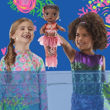 HASBRO РУСАЛКА КУКЛА Baby Alive Shimmer 'N Splash