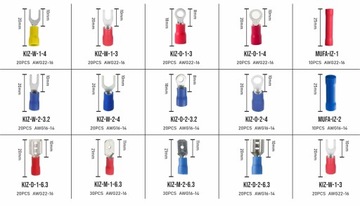 НАБОР ИЗОЛИРОВАННЫХ РАЗЪЕМОВ 300 ШТ. 15 ТИПОВ КОРОБКИ