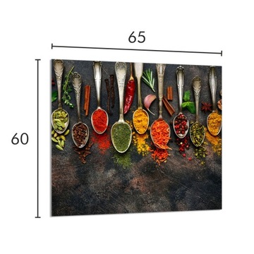 PANEL SZKLANY DO KUCHNI 65x60 Przyprawy SZKŁO HARTOWANE