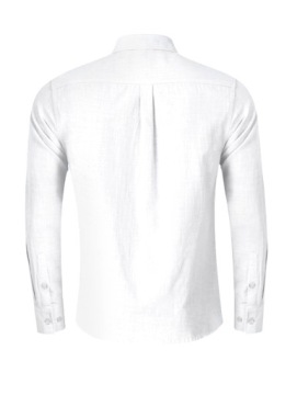 Мужская повседневная льняная рубашка в клетку