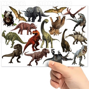 TATUAŻE TYMCZASOWE WODNE DLA DZIECI DZIECIĘCE DINOZAURY WZORY SUPER JAKOŚĆ