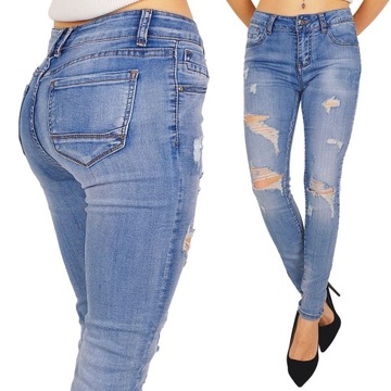 DAMSKIE SPODNIE JEANSOWE Z DZIURAMI Chicago New
