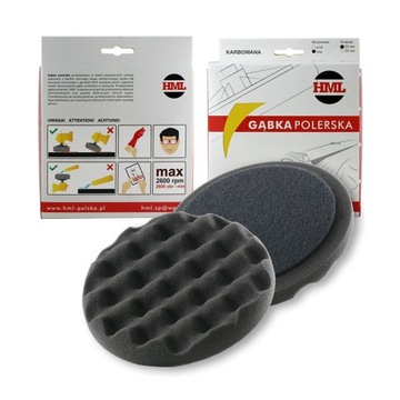 GĄBKA POLERSKA Czarny150mm mocowany na rzep 125mm