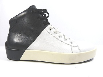 czarne sportowe trampki skórzane półbuty męskie sneakersy z kostkę Kazar 43