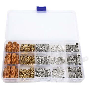 75шт античные серебряные золотые бусины для бороды