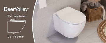 Подвесной унитаз DeerValley 1,6 GPF/1,1 GPF белый DV-1F0069