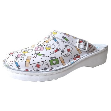 Buty medyczne damskie w kolorowe wzory W1 r.39