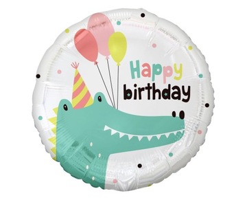 Balon foliowy krokodyl urodziny Happy ZOO