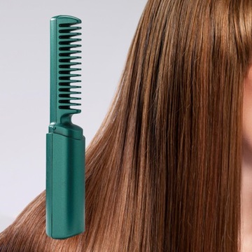 Беспроводной выпрямитель для волос Многофункциональный портативный с быстрым нагревом, зеленый