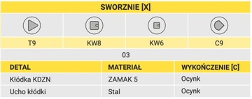 Треугольный энергозамок 9 мм для ящиков с Т-образным ключом 9 мм