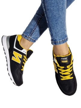 Buty Damskie Adidasy Sneakersy Sportowe Żółte 38