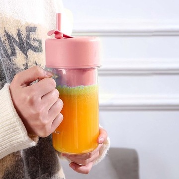 Электрическая соковыжималка USB, портативная чашка для соковыжималки, розовая