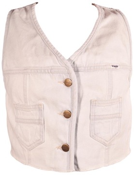 WRANGLER kamizelka BLUE jeans VEST _ S