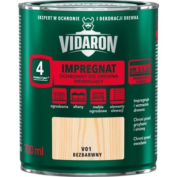 Impregnat Grunt do drewna Bezbarwny VIDARON 0,75L