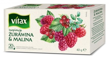 Herbata VITAX żurawina z maliną 20 torebek