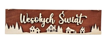 Świąteczna dekoracja tabliczka Wesołych Świąt