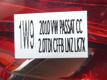 SVĚTLO LEVÝ ZADNÍ W BLATNÍK VW PASSAT CC 3C8945095D