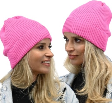 Классическая шапка модного цвета Neon Pink N1.