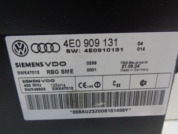 КОМПЛЕКТ ДЛЯ ЗАПУСКА A8 D3 3.0TDI АКПП 4E0910401S