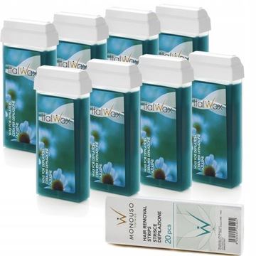 DEPILACJA 8x Wosk w rolce ITALWAX AZULEN PASKI