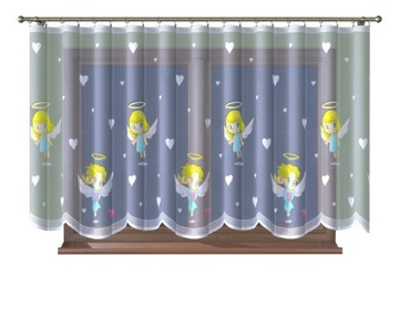 Firana dziecięca ANIOŁY serduszka 250x150